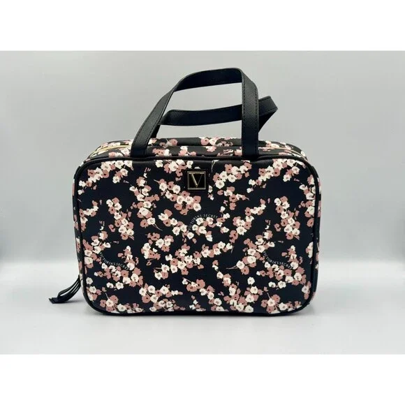 VICTORIA'S SECRET 6 Piece Midnight Rose Travel Make-Up Train Case Backpack NWOT! - Picture 5 of 13